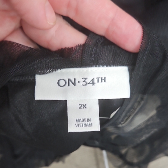 Elegant Black Sheer Ruffled Sleeveless Blouse - Picture 2 of 8